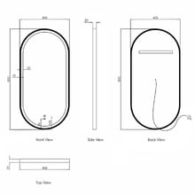 White Noosa 900 x 450mm Oval LED Bathroom Mirror